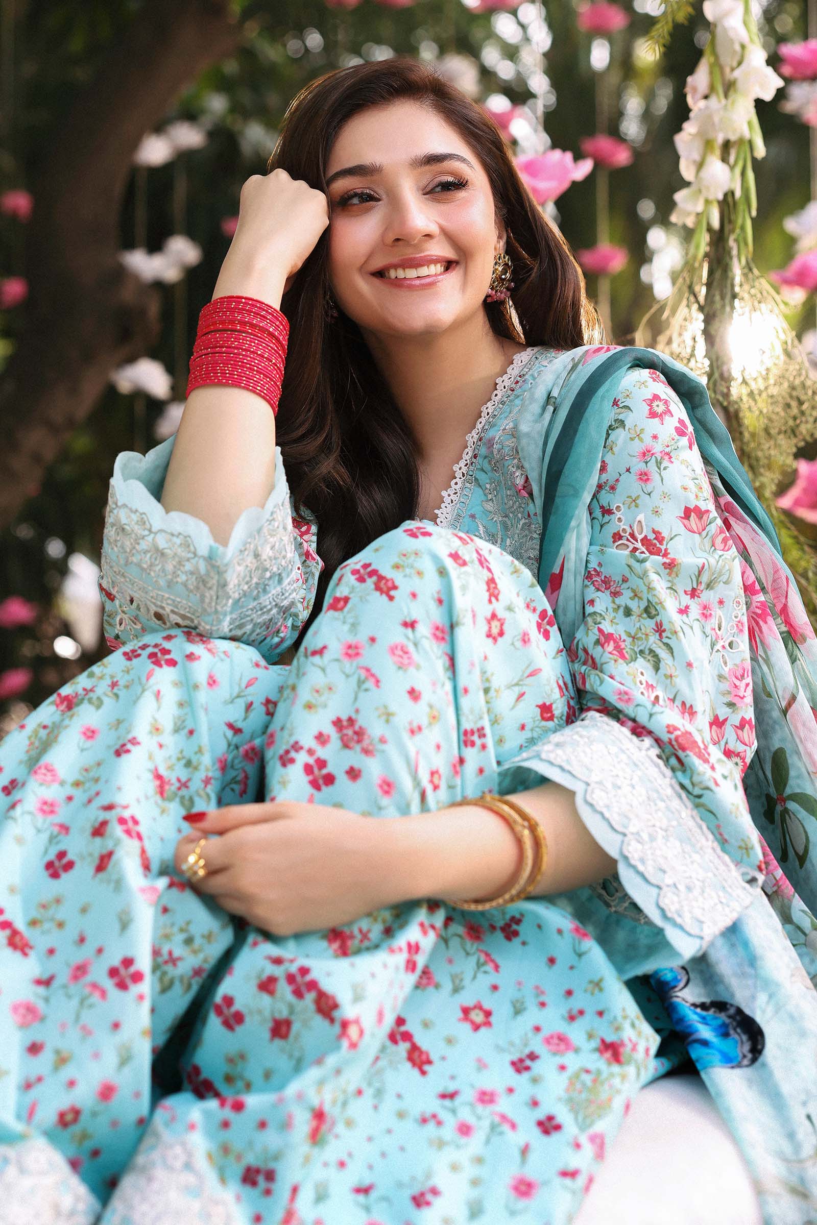 3 Piece Embroidered Lawn by Maria B Luxury Pret - Shahana Collection UK
