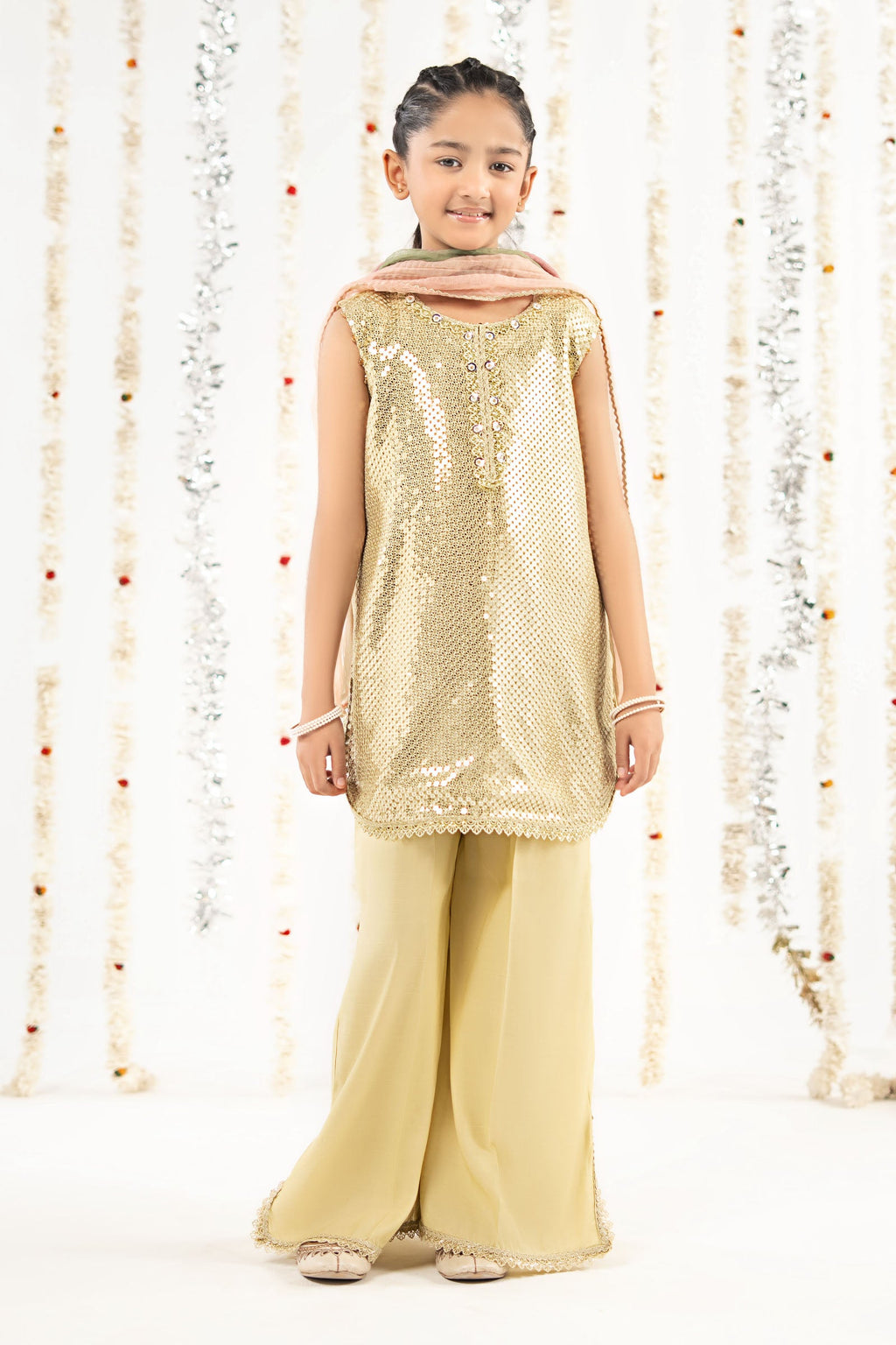 3 Piece Embroidered Chiffon by Maria B Kids Luxury Formals - Shahana Collection UK